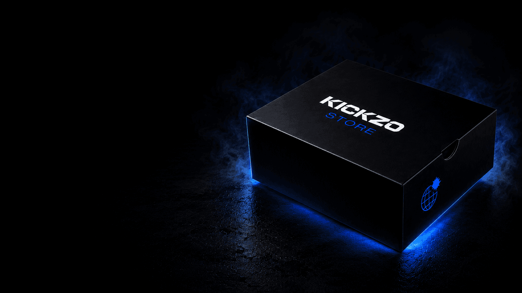 KICKZO Store — caja con glow